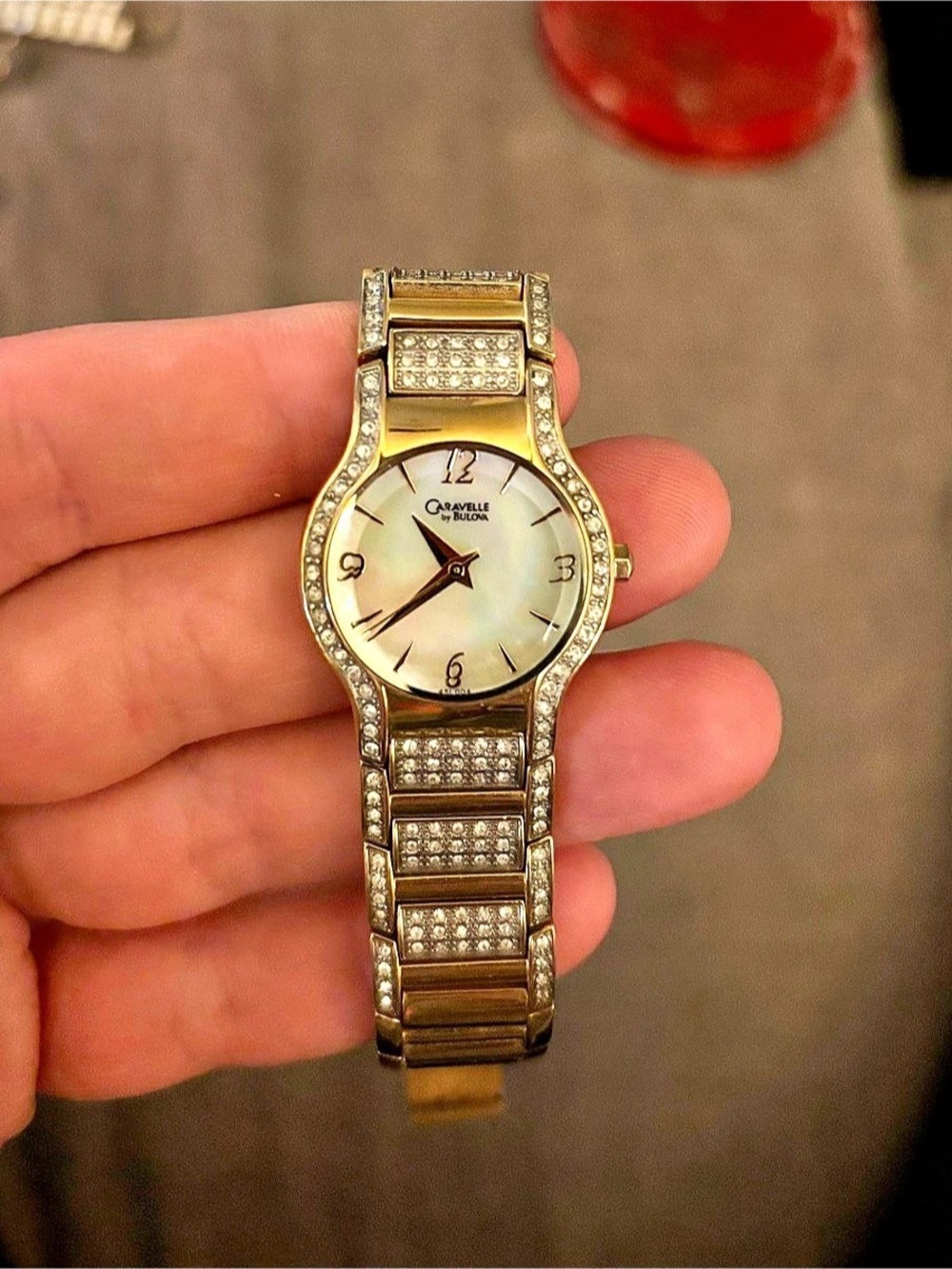Caravelle by Bulova Gold-Tone Crystal Watch